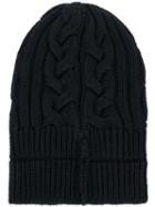 Versace - Cable-knit Beanie Hat - Men - Calf Leather/wool - One Size, Black, Calf Leather/wool
