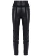 Gloria Coelho Leather Panels Skinny Trousers - Black