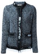 Lanvin Embellished Bouclé Jacket, Women's, Size: L, Blue, Cotton/polyamide/viscose/pvc