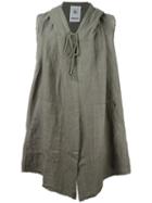 Lost & Found Rooms Sleeveless Draped Hoodie, Men's, Size: Medium, Grey, Linen/flax/cotton