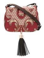 Xaa Embroidered Crossbody Bag, Women's, Brown, Leather/silk