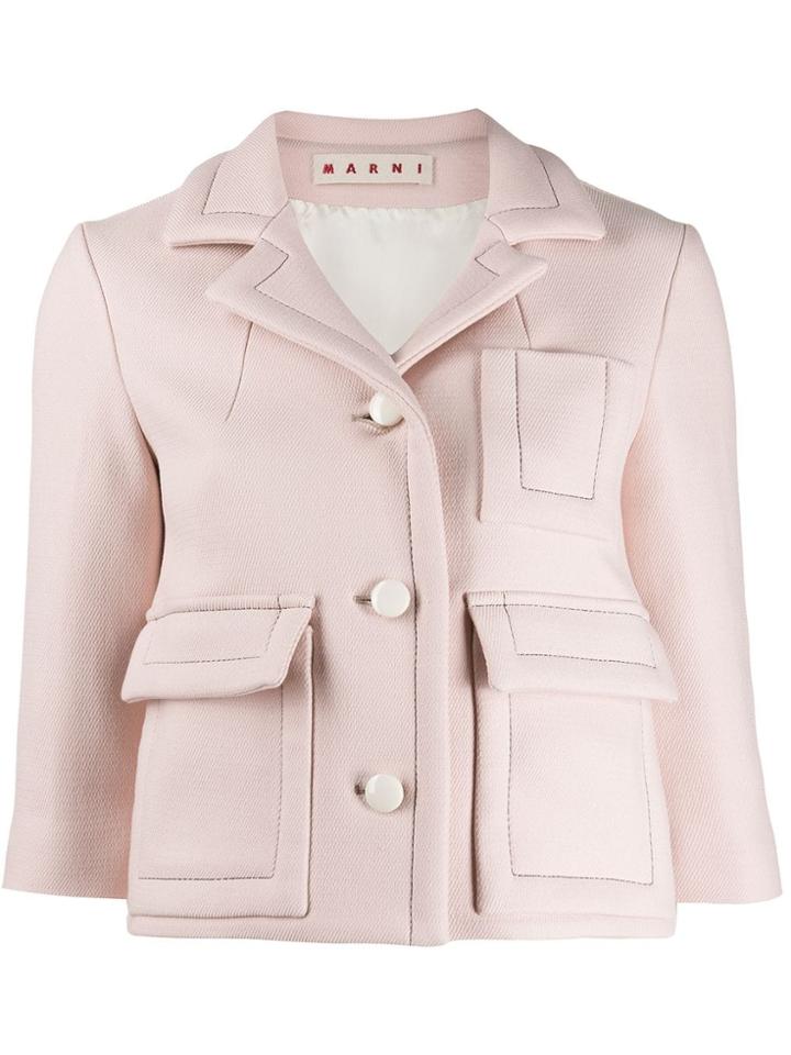 Marni Cropped Classic Blazer - Pink