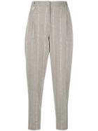 Lorena Antoniazzi Striped Tapered Trousers - Nude & Neutrals