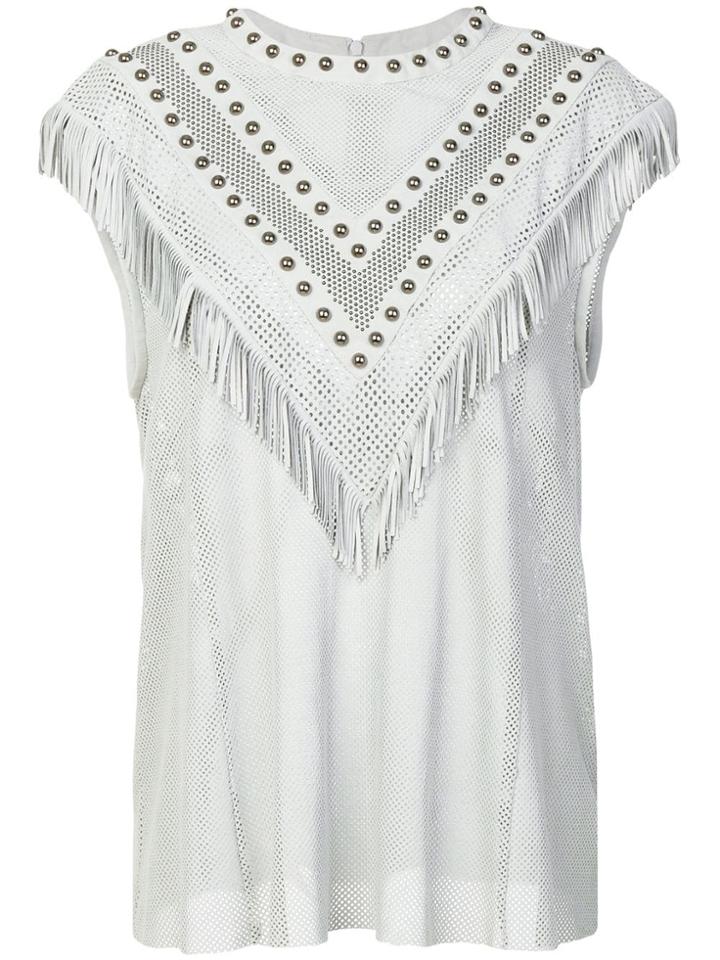 Drome Studded Fringe Top - Grey