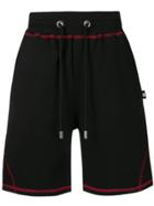Gcds Contrast Stitching Track Shorts - Black