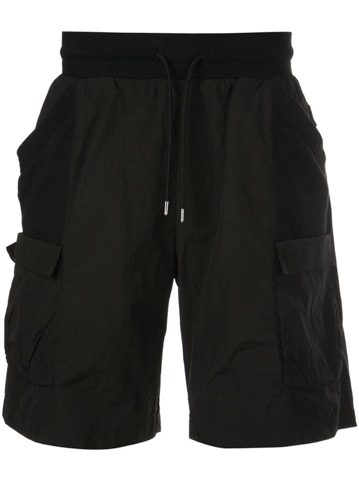 John Elliott Drawstring Waist Shorts - Black