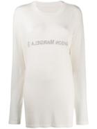 Mm6 Maison Margiela Inside Out Logo Sweater - White