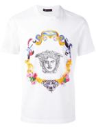 Versace Medusa Sketch Embroidered T-shirt, Men's, Size: Small, White, Cotton
