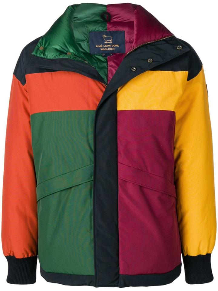Woolrich Colour-block Hooded Jacket - Green