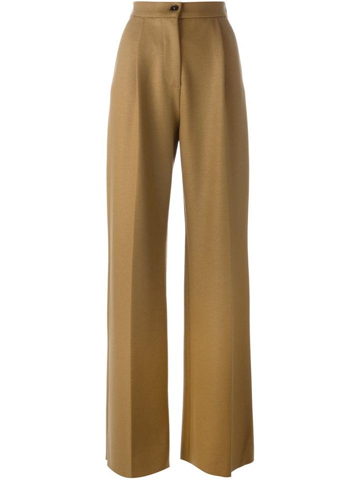 Erika Cavallini High-waisted Trousers, Women's, Size: 46, Nude/neutrals, Cotton/polyamide/virgin Wool