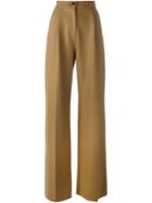 Erika Cavallini High-waisted Trousers, Women's, Size: 46, Nude/neutrals, Cotton/polyamide/virgin Wool