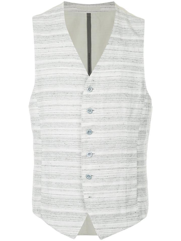 Kazuyuki Kumagai Striped Vest - White