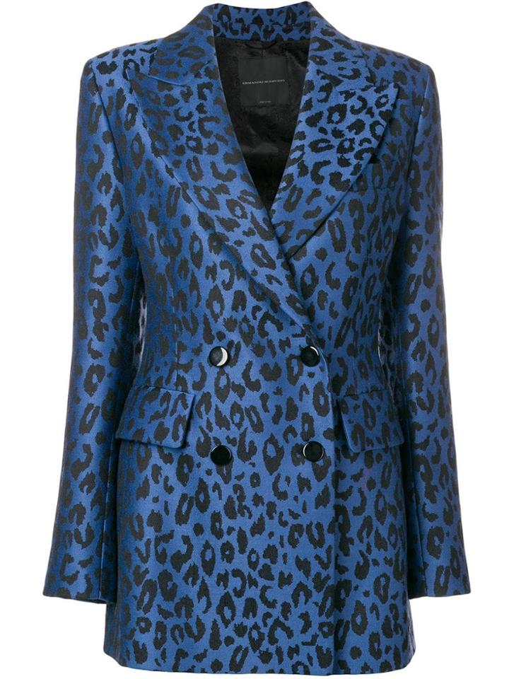 Ermanno Scervino Leopard Print Blazer - Blue