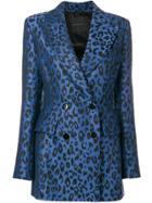 Ermanno Scervino Leopard Print Blazer - Blue