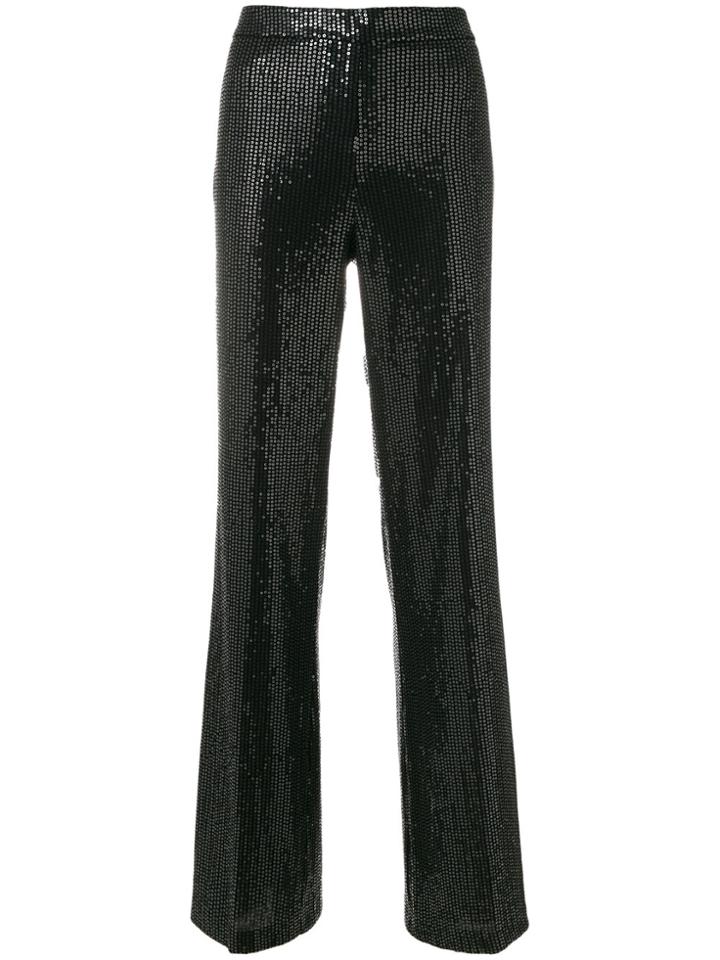Kiltie Wide-leg Sequin Trousers - Black