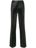 Kiltie Wide-leg Sequin Trousers - Black
