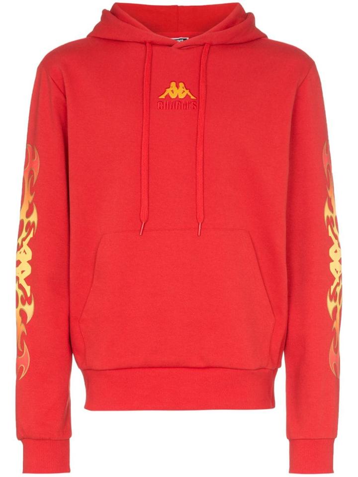 Charm's Flame Printed Hoodie - Red