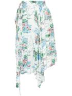Bassike Beach Print Paper-bag Skirt - White