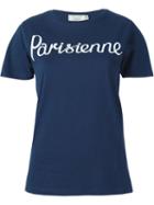 Maison Kitsuné 'parisienne' T-shirt, Women's, Size: Large, Blue, Cotton