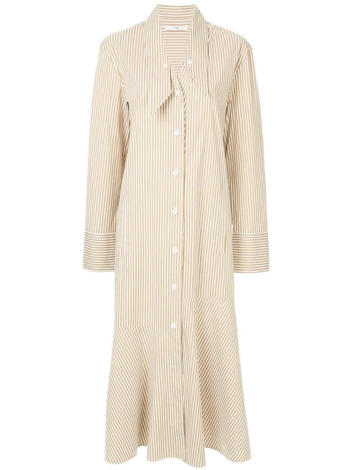 Tibi Kaia Flared Shirt Dress - Brown