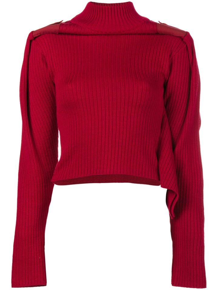 Y / Project Double Sleeve Cropped Jumper - Red