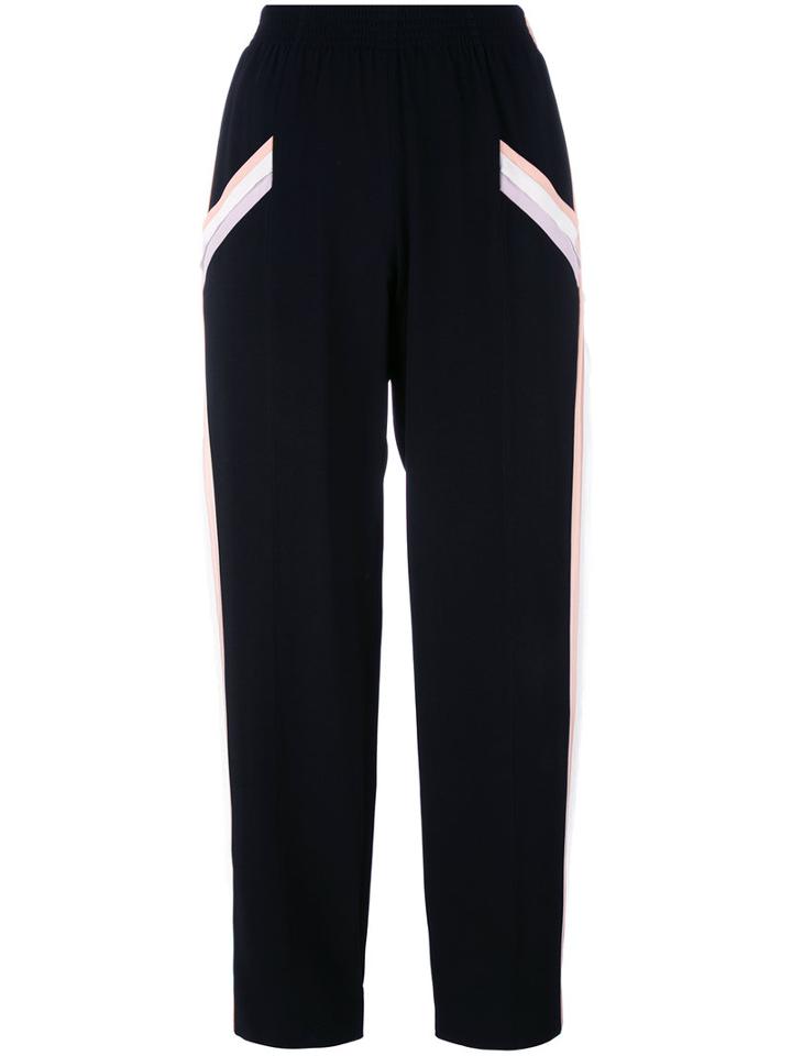 Agnona Relaxed Cropped Trousers, Women's, Size: 40, Black, Silk/viscose/spandex/elastane/silk