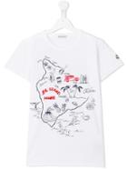 Moncler Kids Map Print T-shirt, Toddler Boy's, Size: 3 Yrs, White
