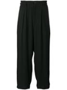 Yohji Yamamoto Cropped Wide-leg Trousers, Men's, Size: 4, Black, Viscose