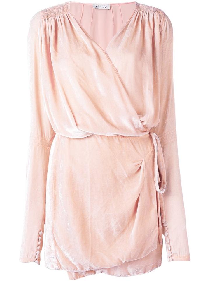 Attico Tie Waist Draped Dress