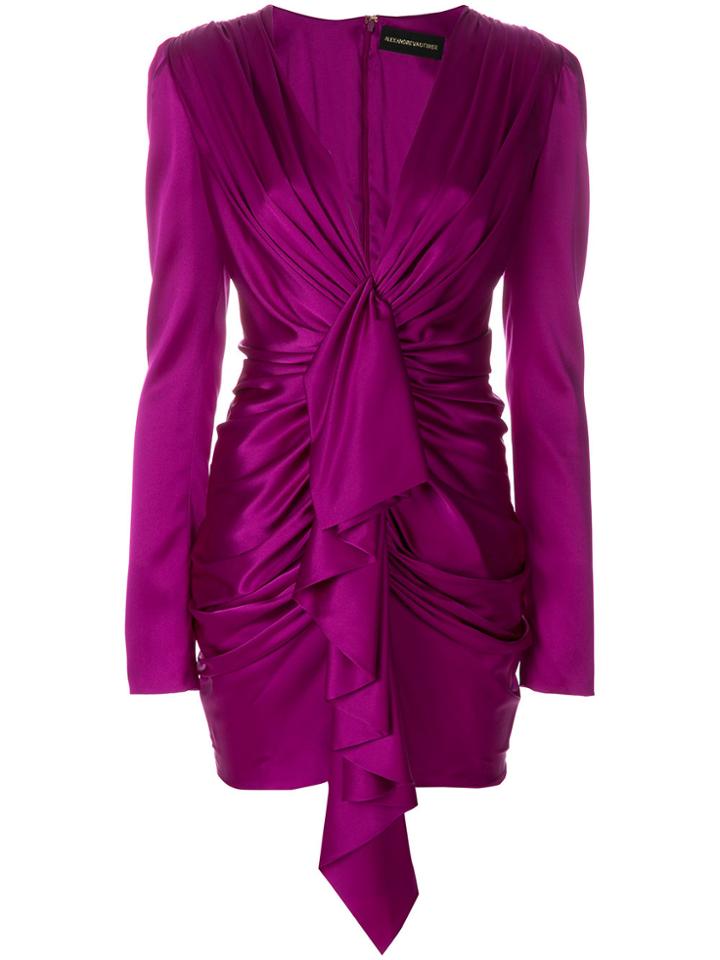Alexandre Vauthier Gathered Drape Detail Mini Dress - Pink & Purple