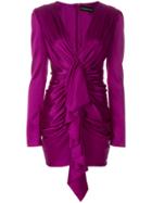 Alexandre Vauthier Gathered Drape Detail Mini Dress - Pink & Purple