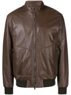 Z Zegna Supple Leather Bomber Jacket - Brown