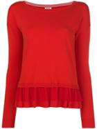Liu Jo Ruffle Hem Sweater - Red