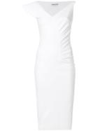 Chiara Boni La Petite Robe Asymmetric Sleeves Fitted Dress - White
