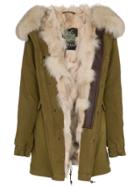 Mr & Mrs Italy Shearling Trim Parka Coat - Grey