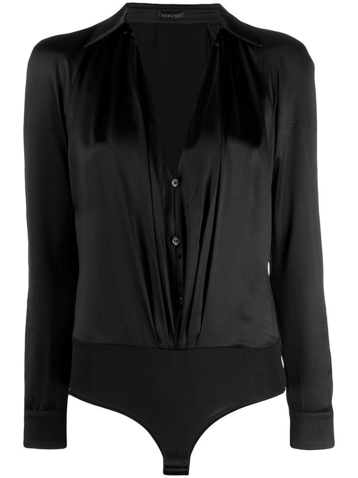 Versace Open Front Shirt - Black