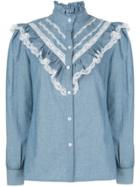 Petersyn Almira Chambray Lace Top - Blue