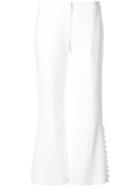 Alexis Button Hole Cuffed Cropped Trousers - White