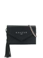 Gaelle Bonheur Logo Plaque Crossbody Bag - Black