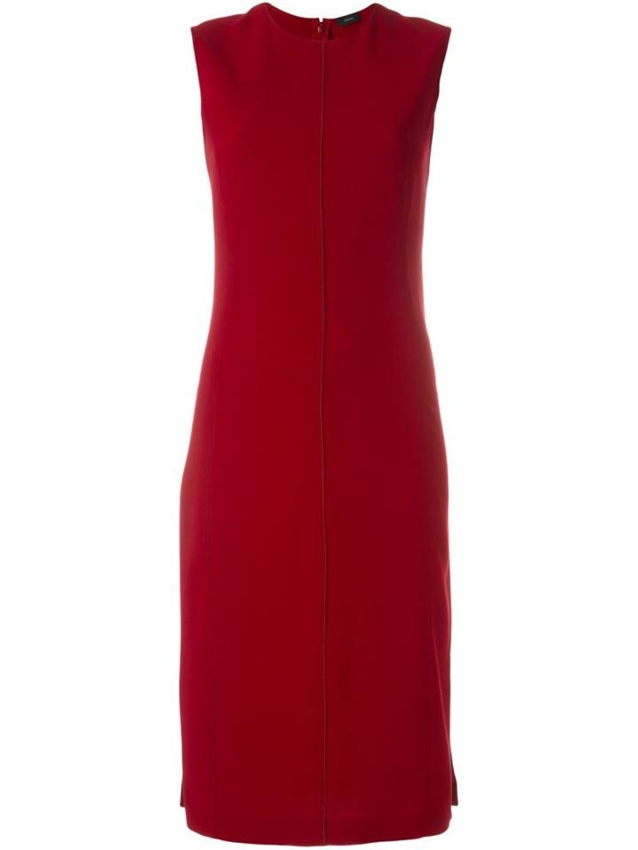 Joseph Fitted Midi Dress, Women's, Size: 40, Red, Acetate/polyester