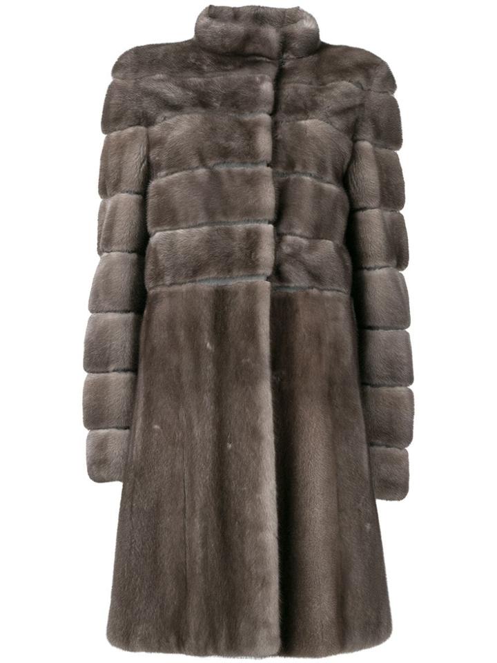 Liska Carina Fur Coat - Brown