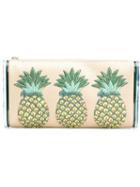 Edie Parker Pineapples Embroidery Clutch - Neutrals