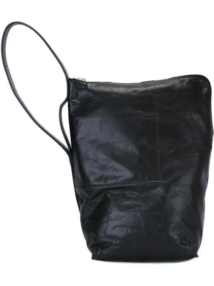 Rick Owens Bucket Shoulder Bag, Men's, Black, Calf Leather/lamb Skin