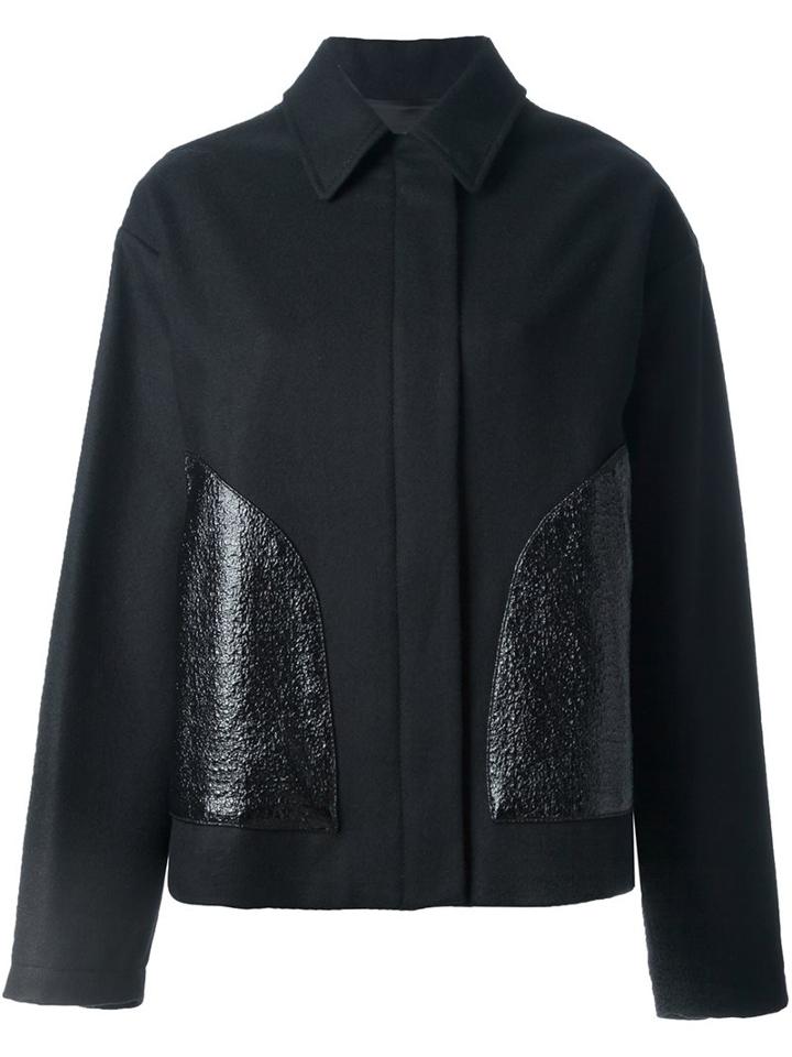 Mm6 Maison Margiela Short Zipped Coat, Women's, Size: 36, Black, Polyamide/polyester/polyurethane/wool