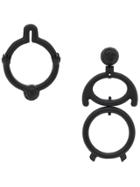 Carven Asymmetric Disc Earrings - Black