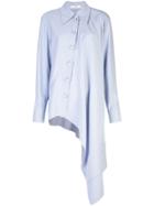 Tibi Twill Asymmetrical Shirt - Blue