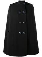 Alexander Mcqueen Buttoned Cape - Black