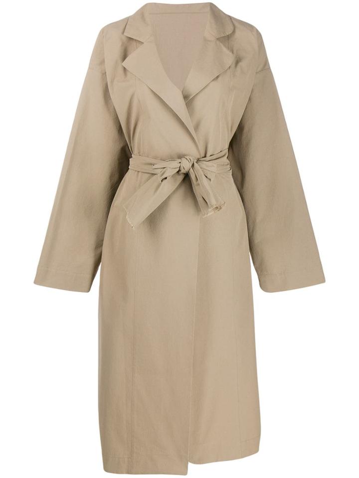 Daniela Gregis Belted Single-breasted Coat - Neutrals