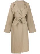 Daniela Gregis Belted Single-breasted Coat - Neutrals