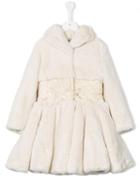 Quis Quis Flared Faux Fur Coat, Girl's, Size: 12 Yrs, Nude/neutrals